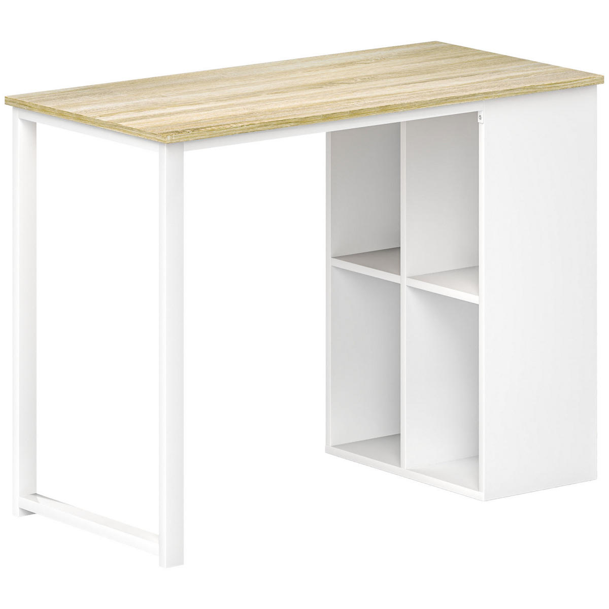 WRITING DESK Moderner Bürotisch mit Stahlgestell, 100 x 54 x 75 cm, Eiche - Naturfarben, Holz (100/54/75cm) - HOMCOM