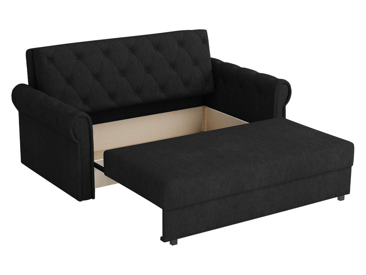 SCHLAFSOFA Viva Roma IV - Schwarz/Graphitfarben, Holz/Textil (188/85/98cm) - MIRJAN24