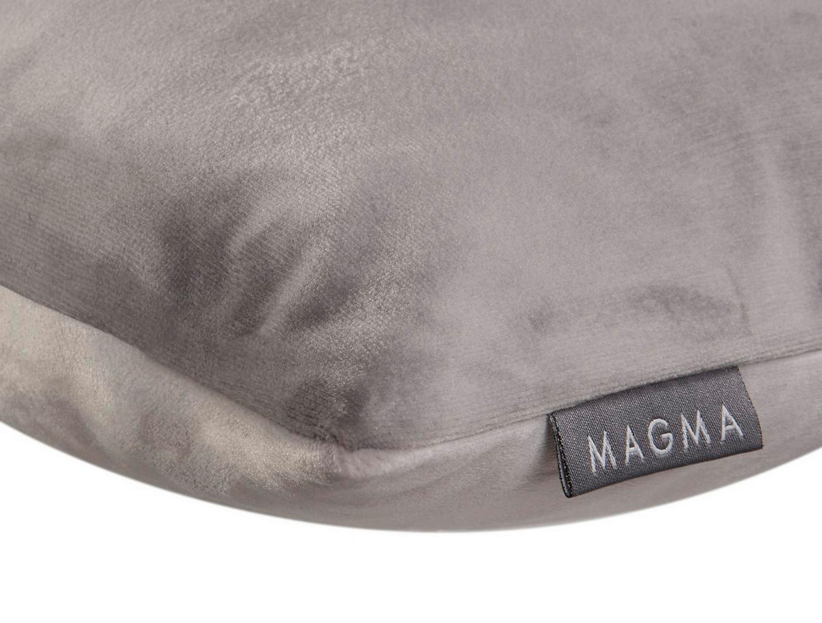 KISSENHÜLLE Samt Uni - Grau, Textil (40/40cm) - Magma Heimtexx