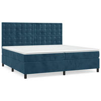 BOXSPRINGBETT 200/200 Cm Blau Samt - Blau, Textil (200/203cm) - vidaXL