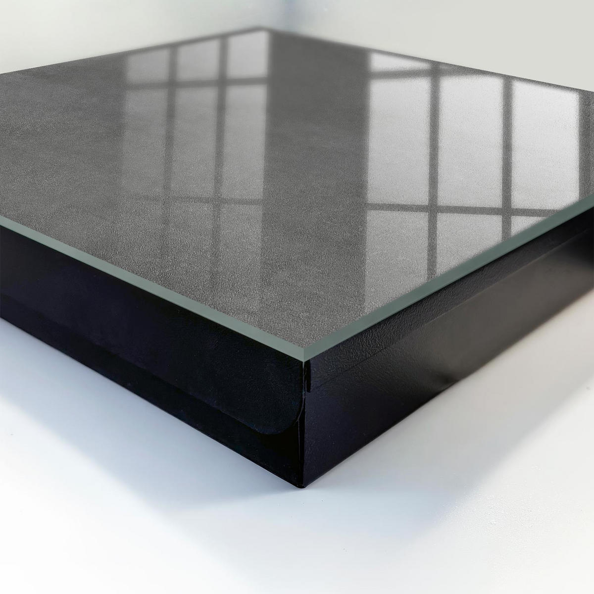 SCHLÜSSELBOX Schwarz 30x30 cm- Türöffnung nach rechts - Graue Textur - Grau, Metall (30/30/5cm) - TULUP
