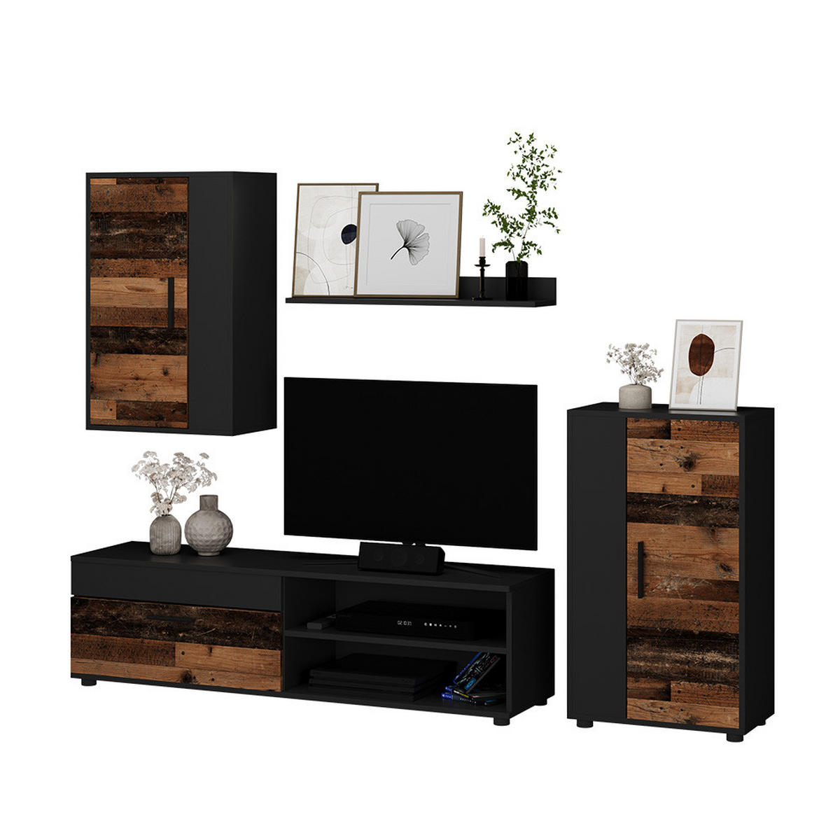 Wildeiche/Anthrazit, Holzwerkstoff (140/38.7/35.2cm) - Vicco