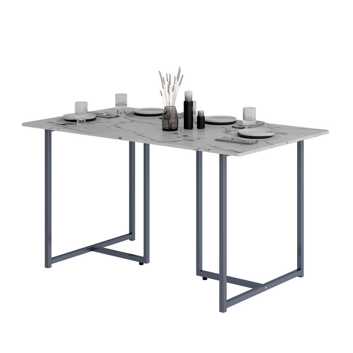 JÍDELNÍ STŮL Merido Šedá/mramorově bílá - šedá, kompozitní dřevo (80/140/75cm) - Vicco