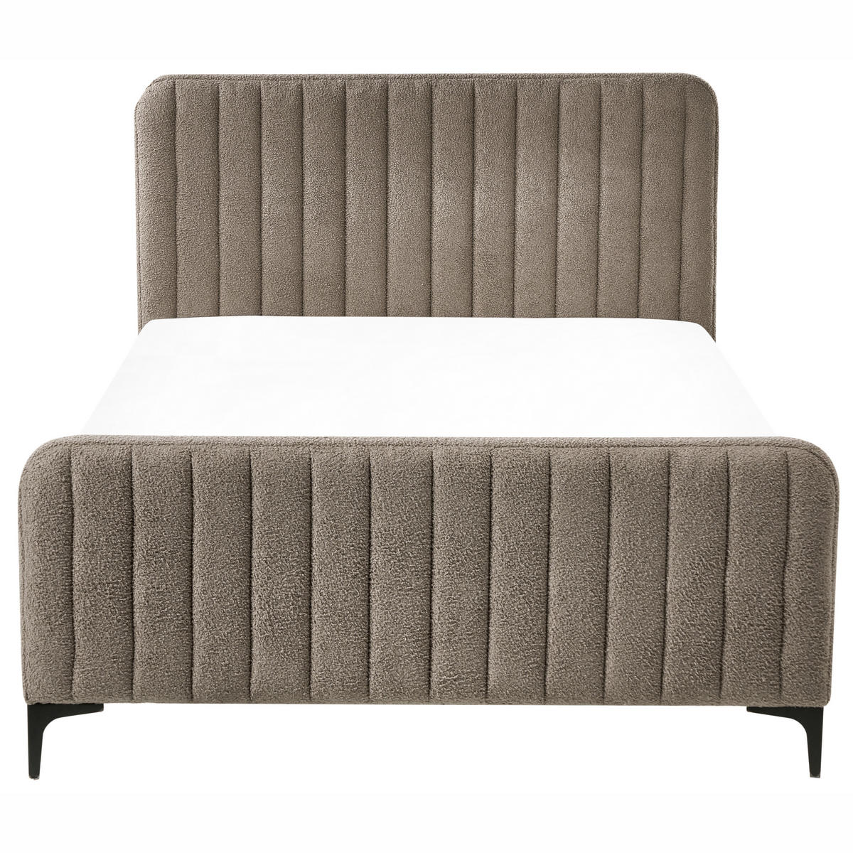 BETT mit Lattenrost 120/200 cm Taupe Lunan - Taupe/Schwarz, Textil (120/200cm) - Beliani