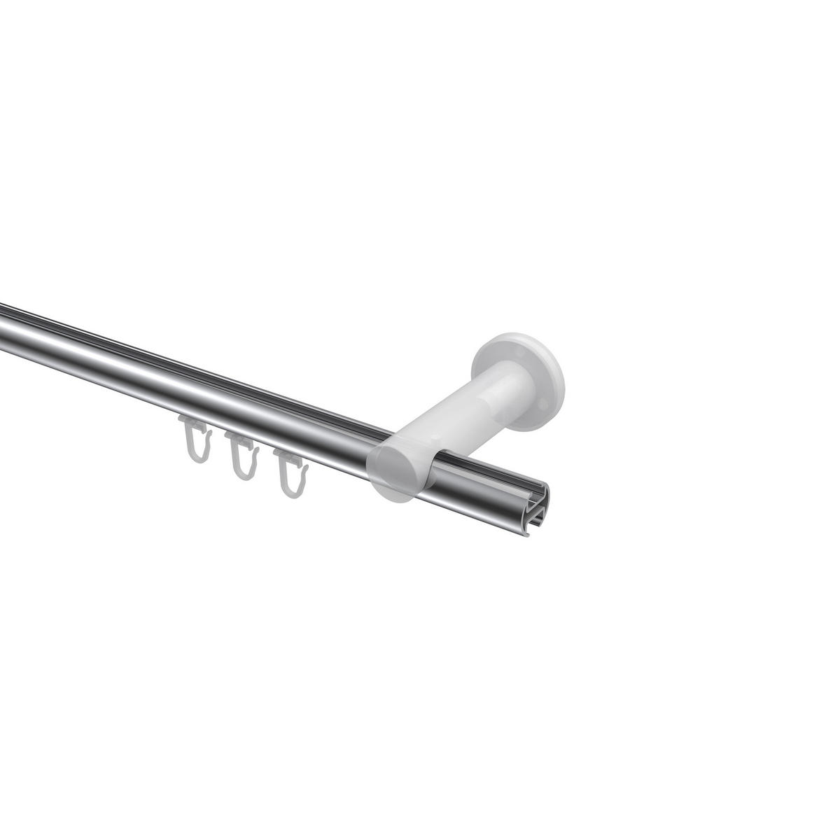 INNENLAUF-GARDINENSTANGEN-SET Platon Tanara 100 cm, 1-läufig, 20 mm Ø Chrom - Chromfarben/Weiß, Metall (100cm) - INTERDECO