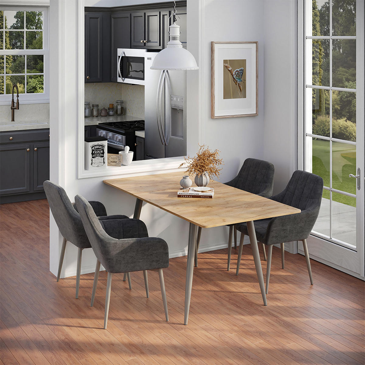 Greige/Eichefarben, Holzwerkstoff (80/120/75cm) - Vicco