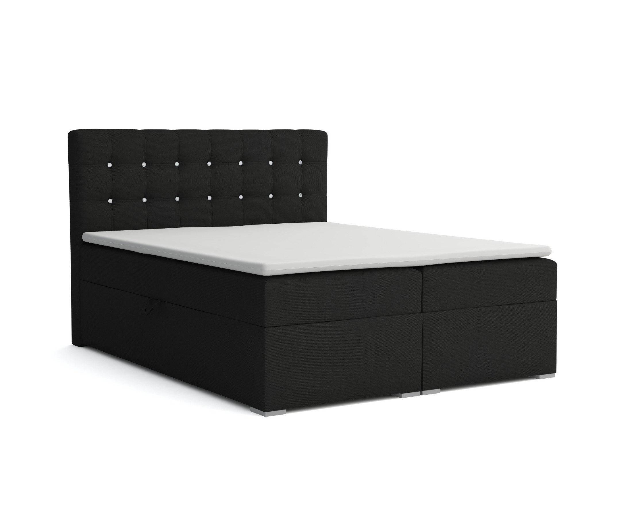 Deine Möbel 24 Boxbett Schwarz 200x200 cm