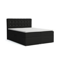 BOXBETT ROSE 200/200 in Velours Schwarz H3 - Schwarz, Holz/Holzwerkstoff (200/200cm) - Deine Möbel 24