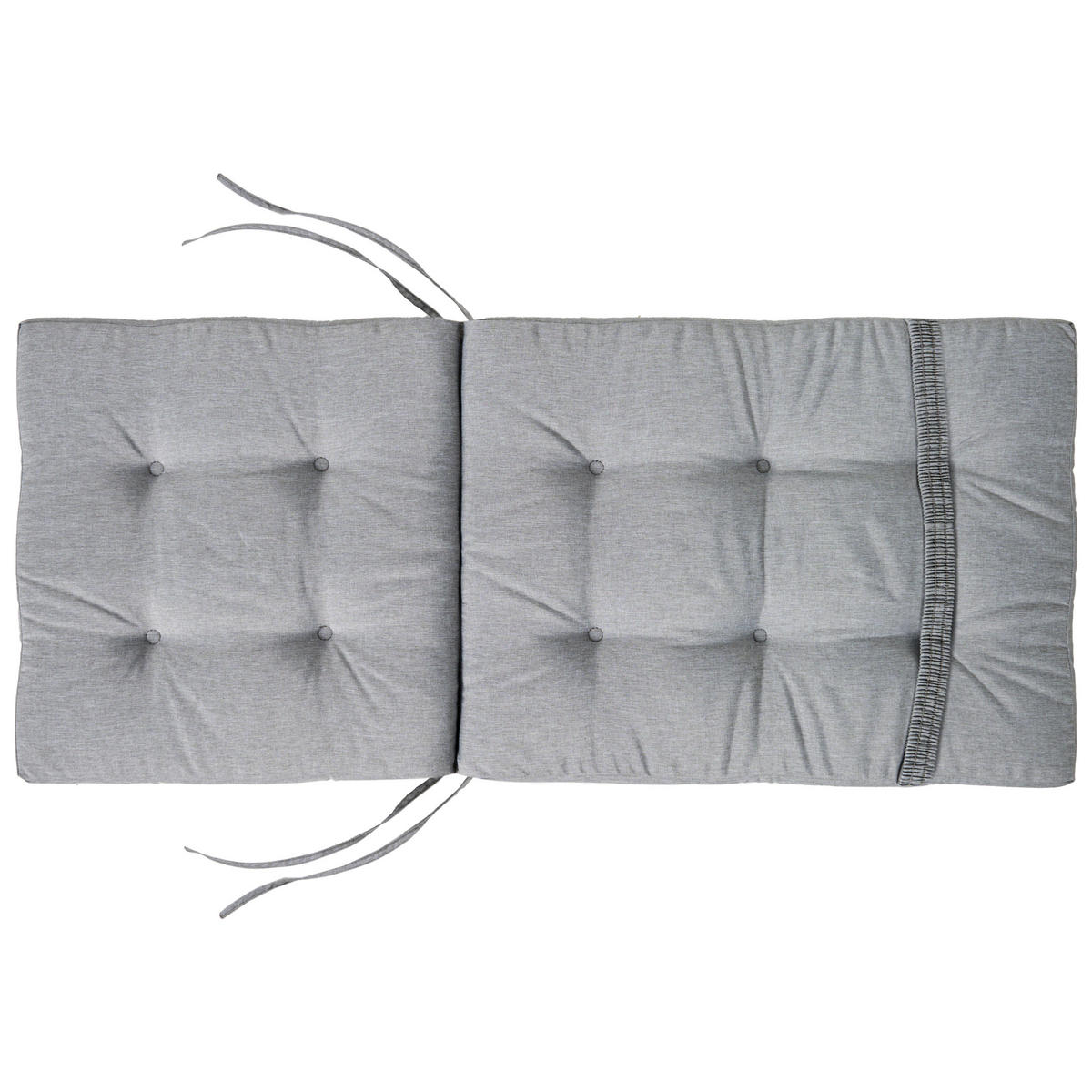 SITZAUFLAGEN 8er-Set Grau meliert 42/95 cm Maui Premium - Grau, Textil (42/5/95cm) - Beliani