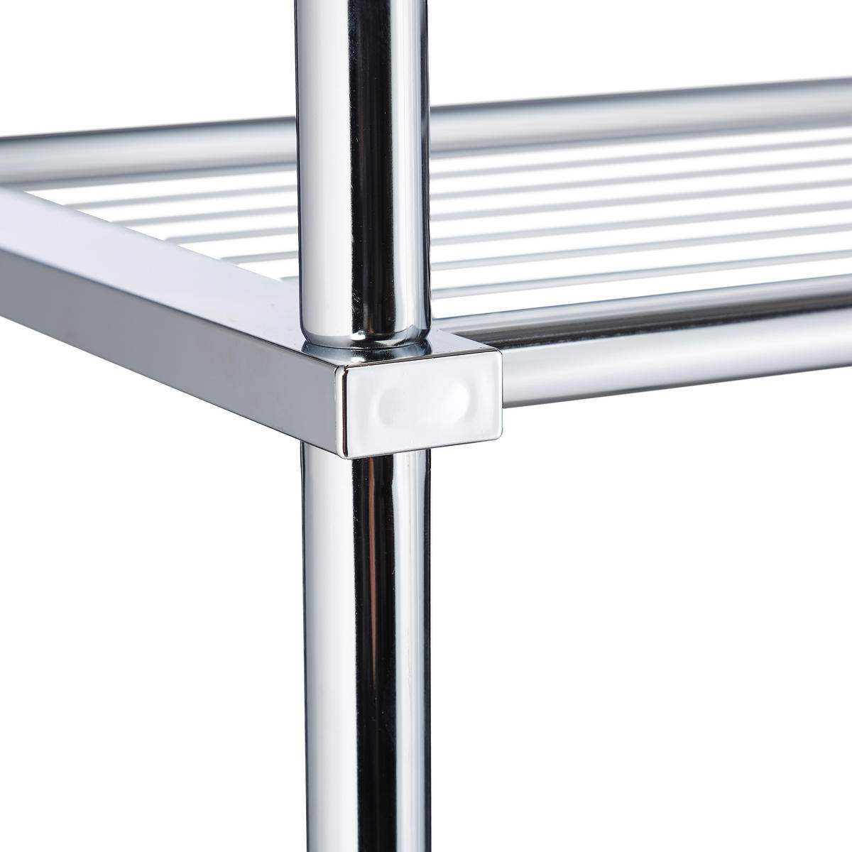 POLICA na práčku - strieborná, kov/plast (67/162.5/30cm) - Relaxdays