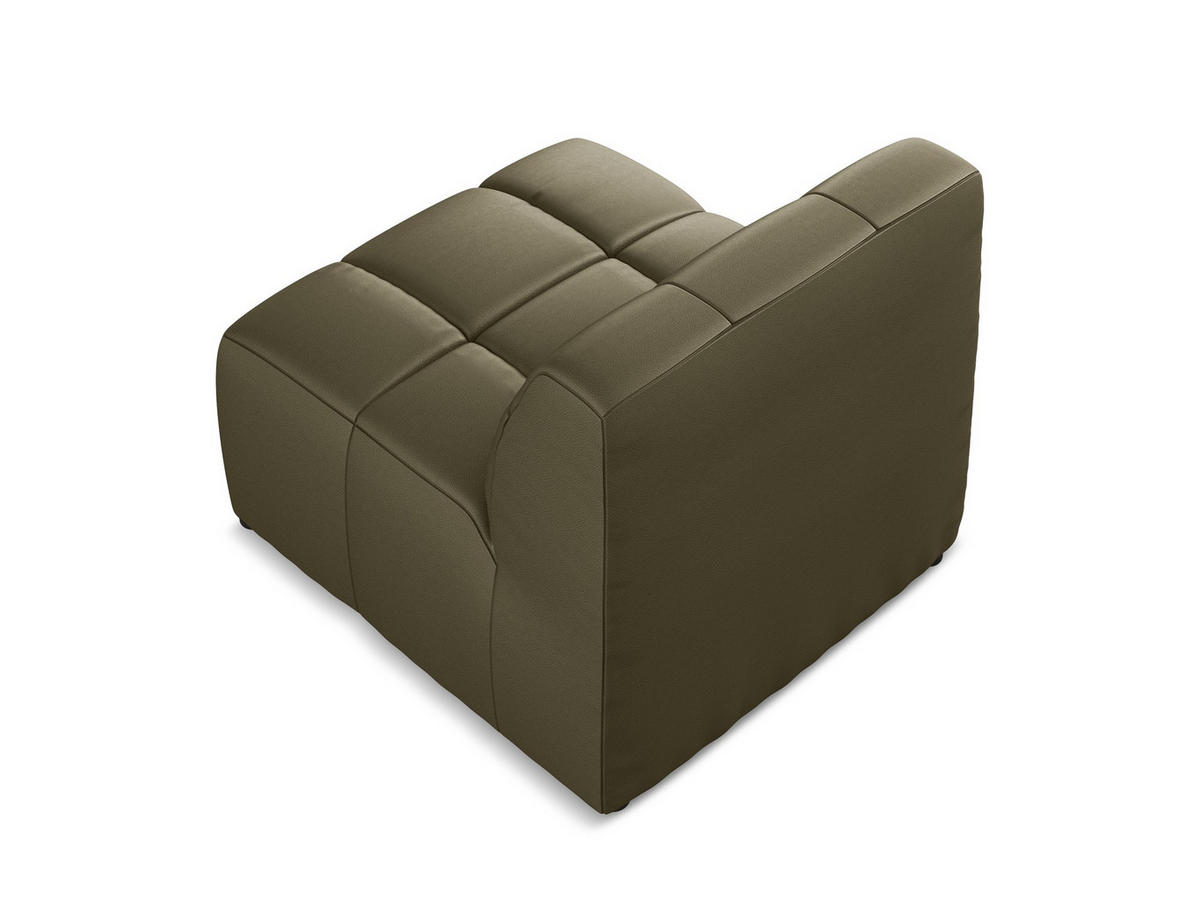 SOFAELEMENT Kunstleder Grün - Schwarz/Olivgrün, Holzwerkstoff/Kunststoff (75/77/90cm) - Makamii