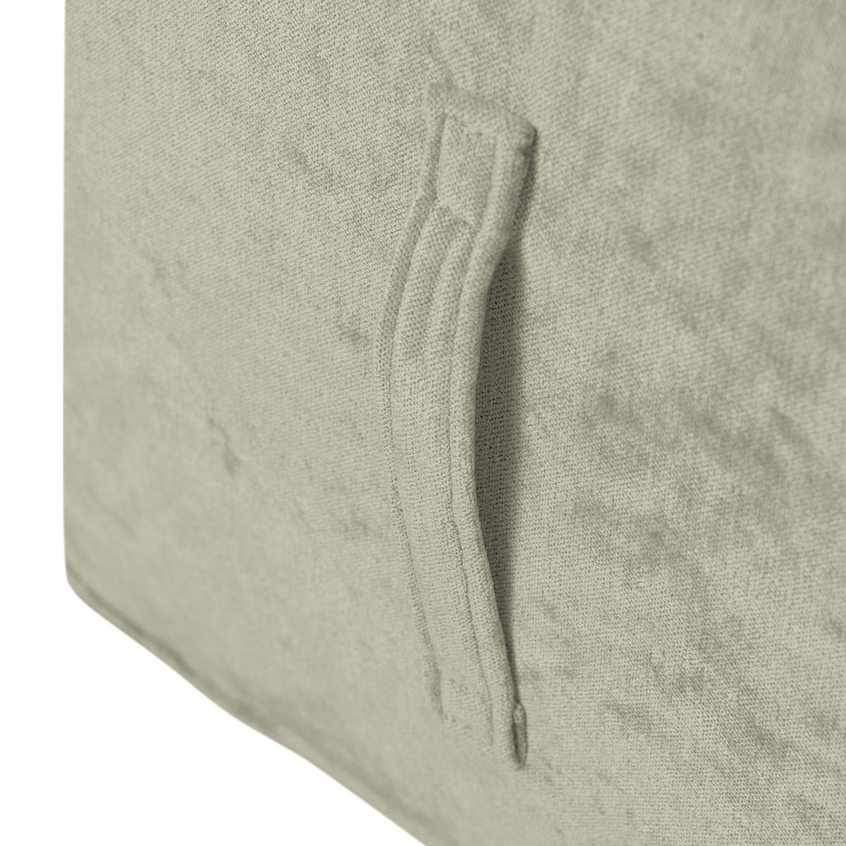 SITZWÜRFEL - Samt - Grau, Textil (47/42/47cm) - home24