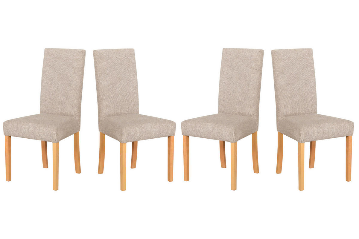 ESSZIMMERSTUHL 4x "Roma 2", grandson, aragon 20 - Beige/Schwarz, Holz (45/87/41cm) - Leaf Design