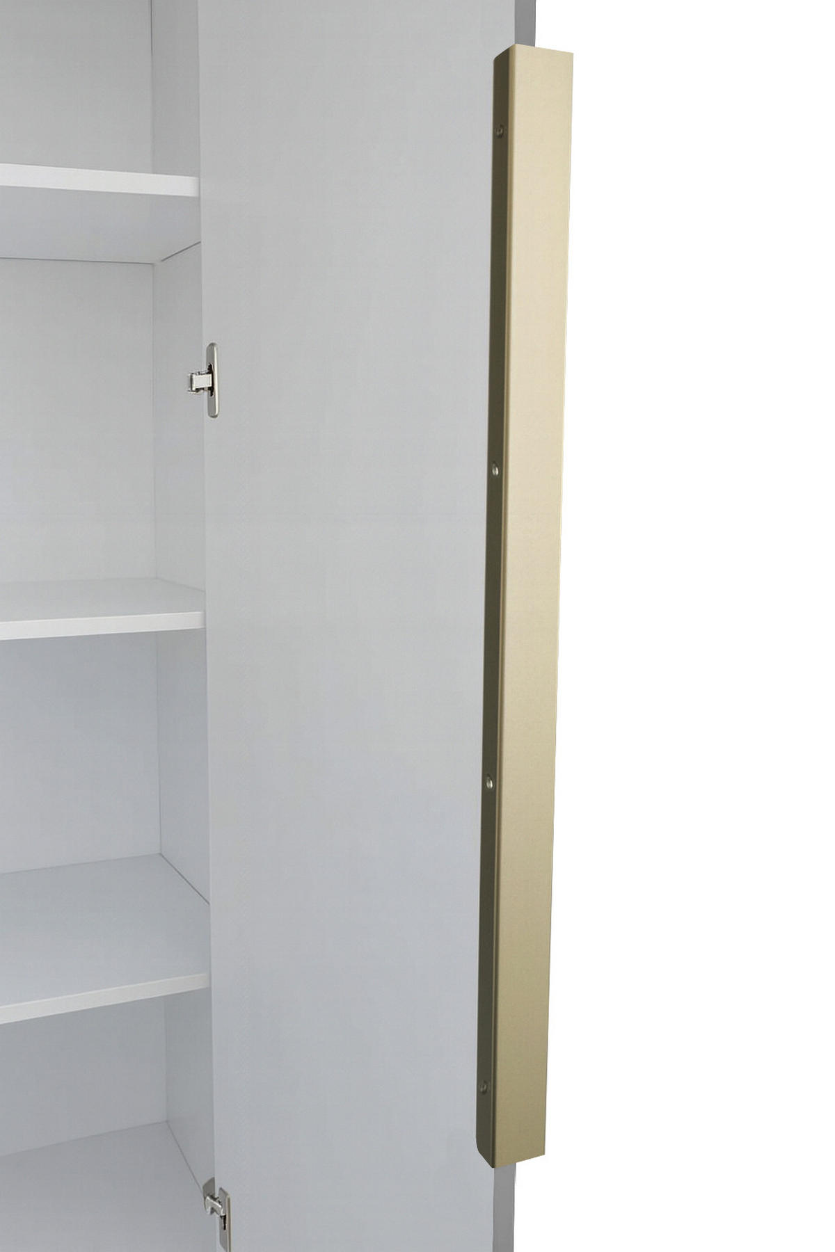 FLÜGELTÜRENSCHRANK LUSSO - Goldfarben/Weiß, Holzwerkstoff (200/200/51cm) - Meblini