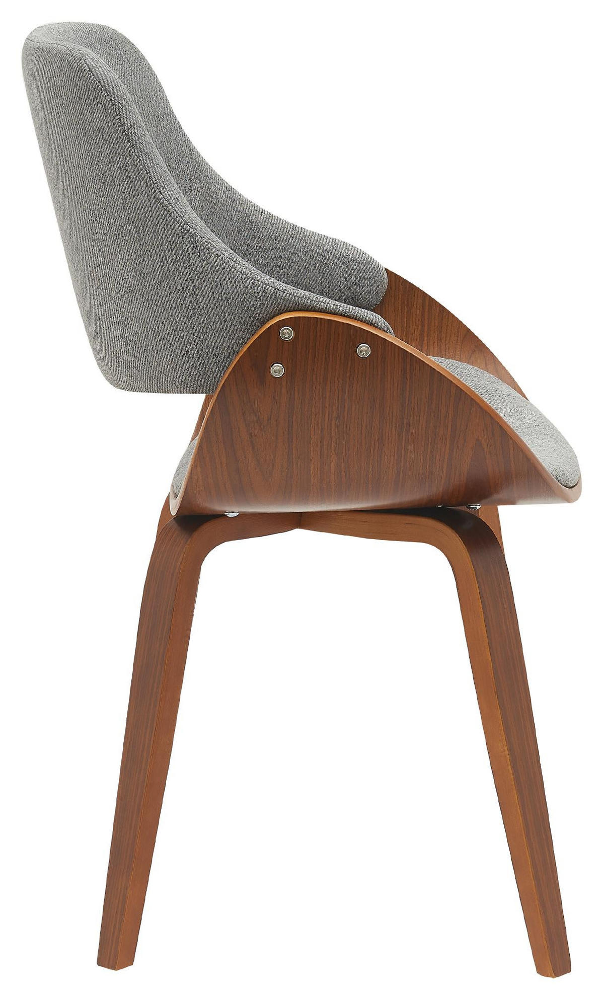 ESSZIMMERSTUHL Stoff walnuss/dunkelgrau - Dunkelgrau/Walnussfarben, Holz/Textil (52/86/54cm) - CLP
