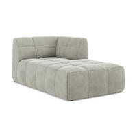 SOFAELEMENT Rechts Samt Stoff Grau - Hellgrau/Schwarz, Holzwerkstoff/Kunststoff (101/77/175cm) - Makamii