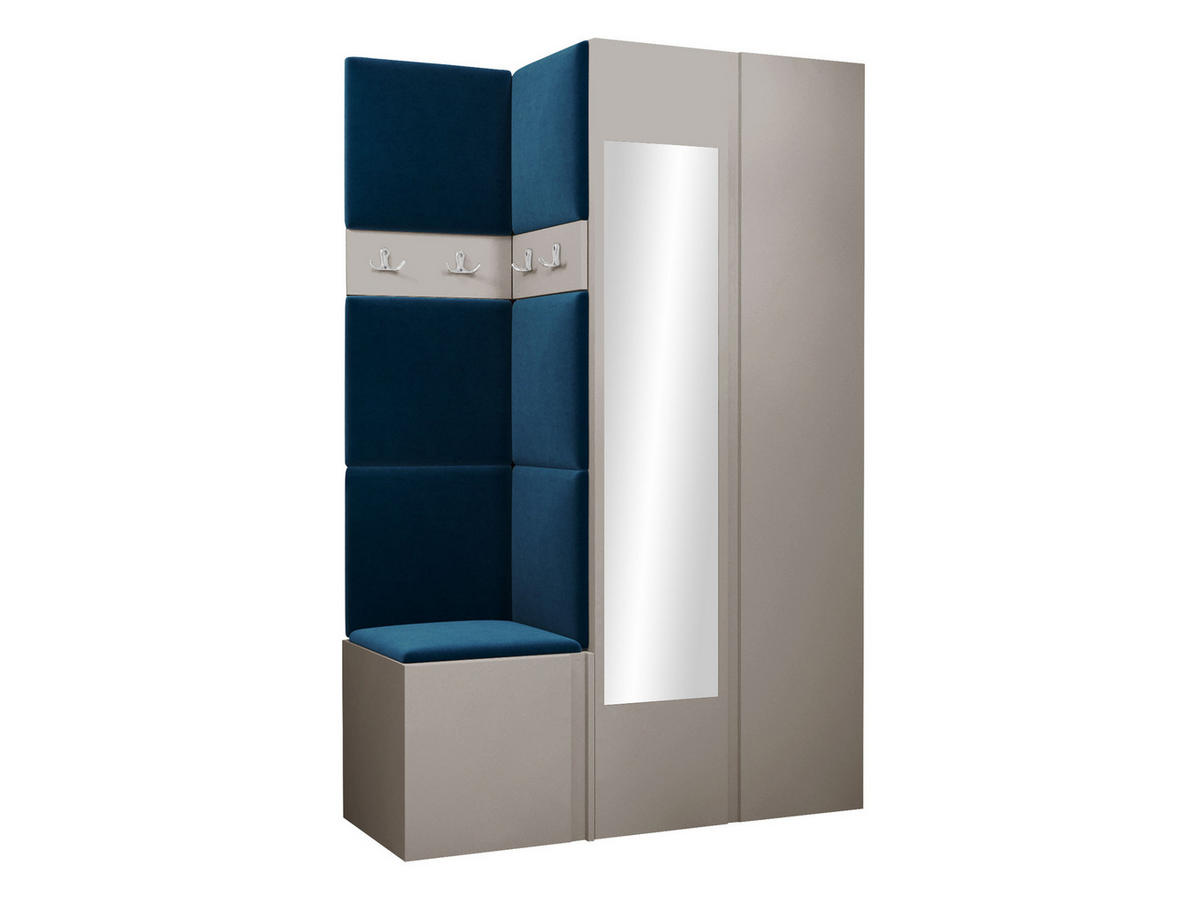 GARDEROBEN-SET Orion XXVI - Kaschmir/Blau, Holzwerkstoff/Kunststoff (116/186/46cm) - MIRJAN24