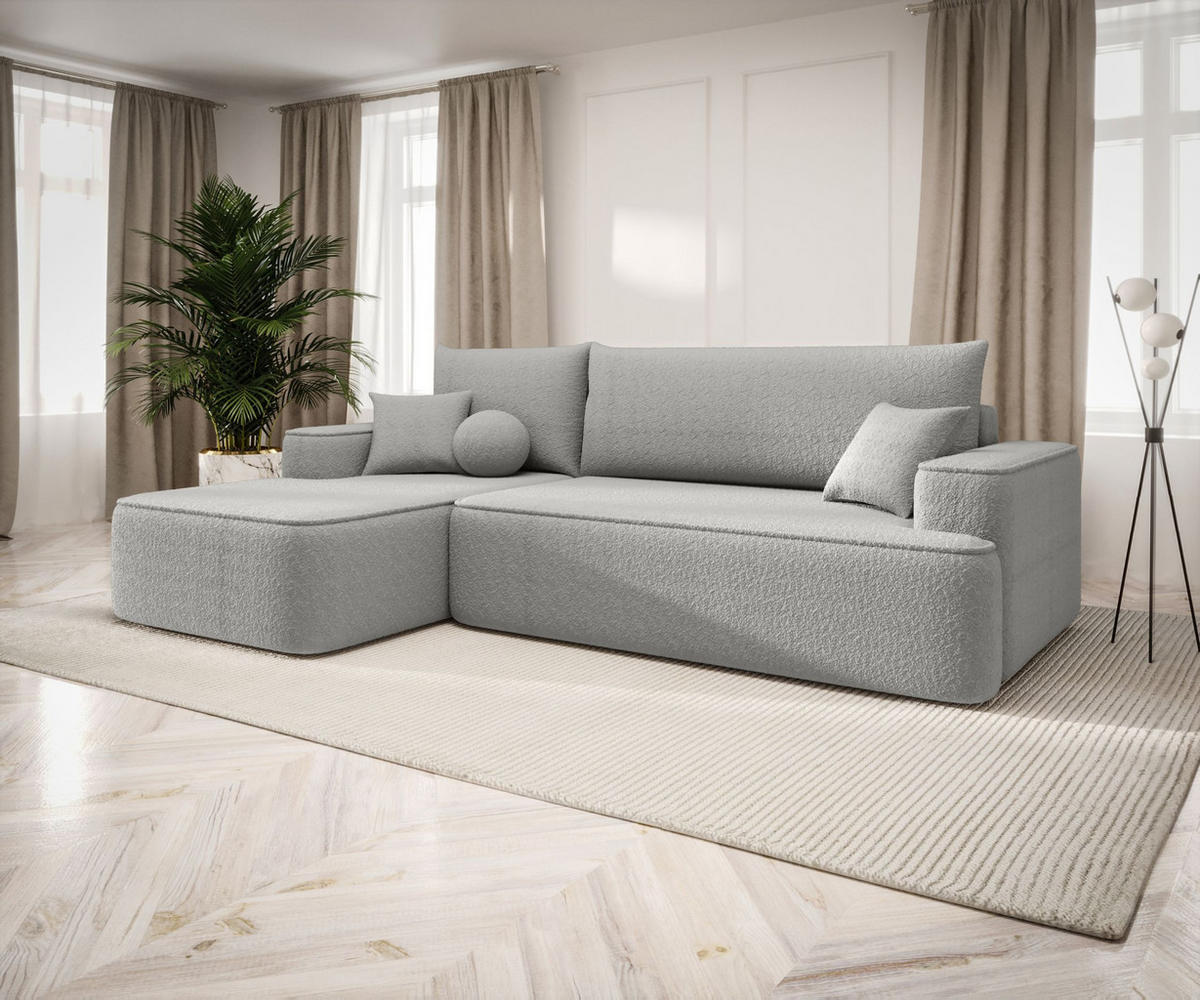 ECKSOFA mit Schlaffunktion FIGO Quelle 83 Links - Grau, Textil (250/150cm) - Bedante