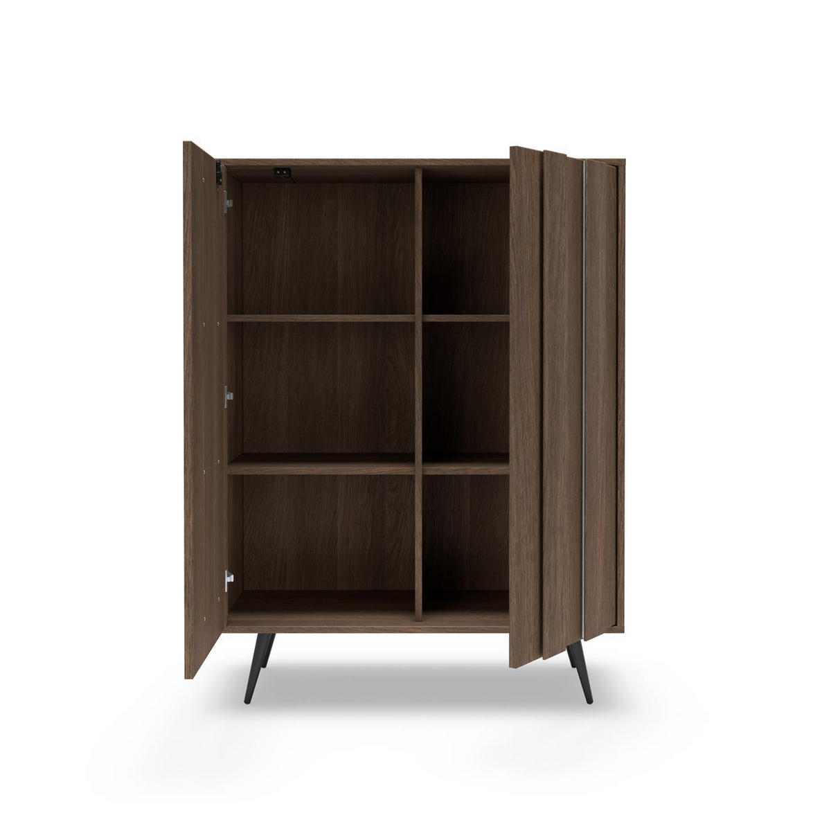 HIGHBOARD FARO, zweitüriger Hochkommode mit LED - Eichefarben, Holzwerkstoff (94/126/40cm) - Bettso