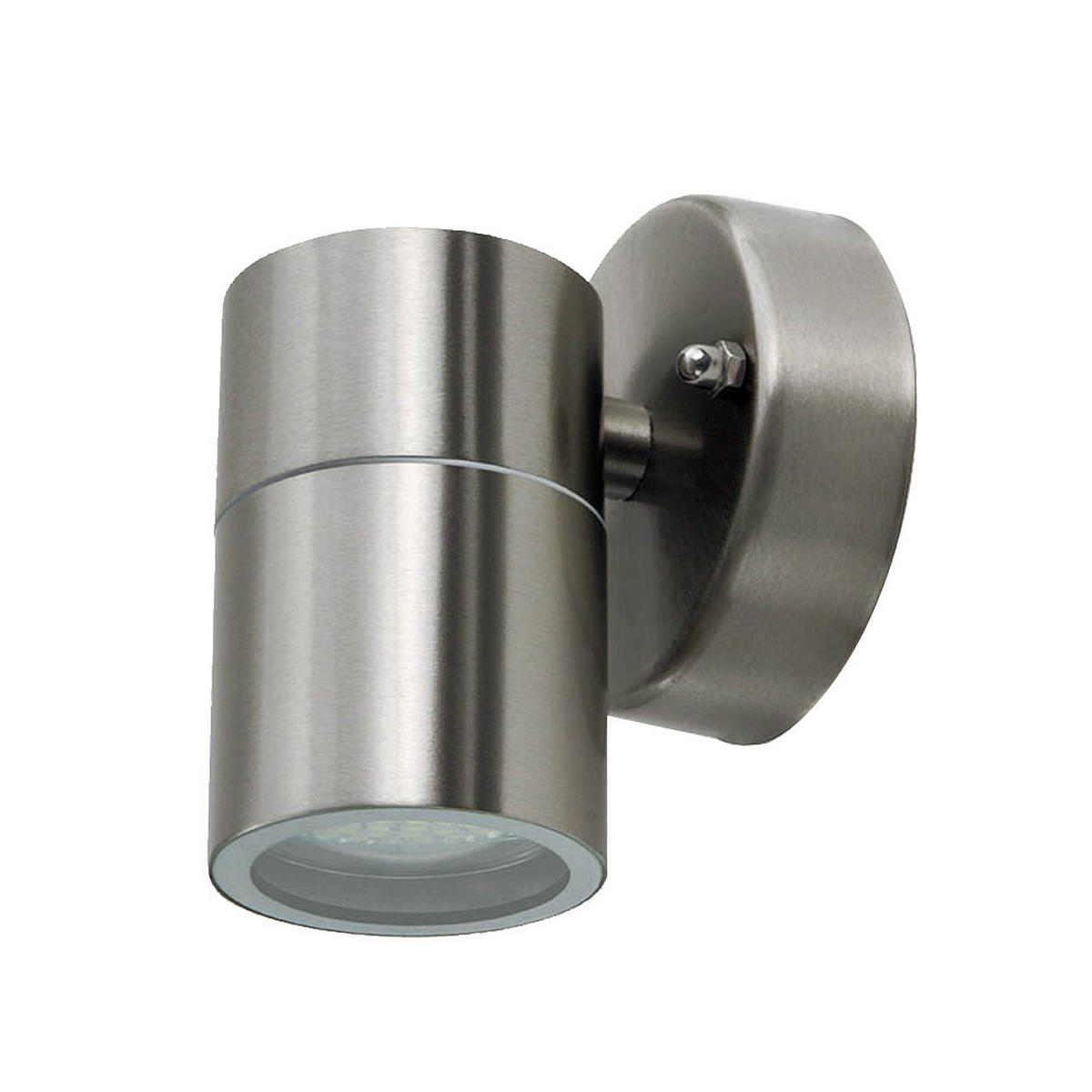 WANDLEUCHTE Edelstahl Silber - Silberfarben, Glas (8.5/11.8/9.3cm)