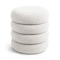 PRESVUČENI POUF s pohranom, bijeli - bijela, tekstil (42/45/42cm) - RAUMHIRSCH FURNITURE