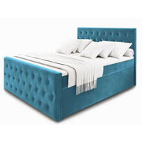 BOXBETT FONDI 140x200 cm mit Matratze und Topper - Blau - Blau, Holz (140/200cm) - MASSENO