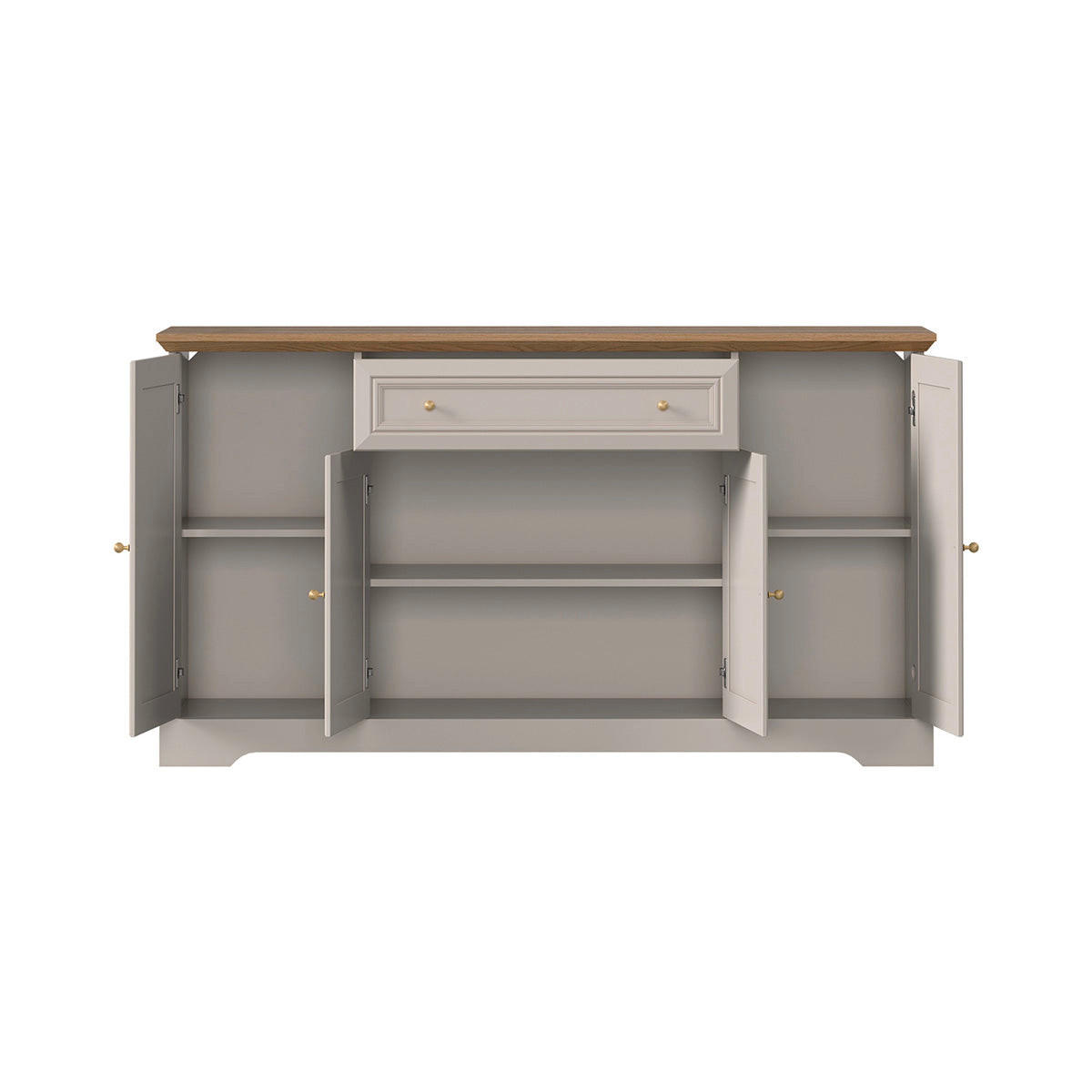 KOMODA Dulci Kašmir i drvo - bež, drvni materijal (164.7/91.5/46.2cm) - Petits-meubles