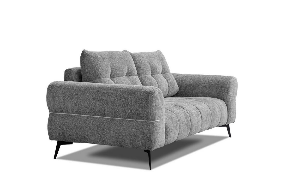 SOFA SALVINI 2,5-Sitzer, grau - Schwarz/Grau, Holzwerkstoff/Textil (176/88/99cm) - Courtois Laville