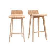 BARHOCKER Helles Holz H65 cm 2er-Set BALTIK - Hellbraun, Holz (44/77.5/39.5cm) - Miliboo