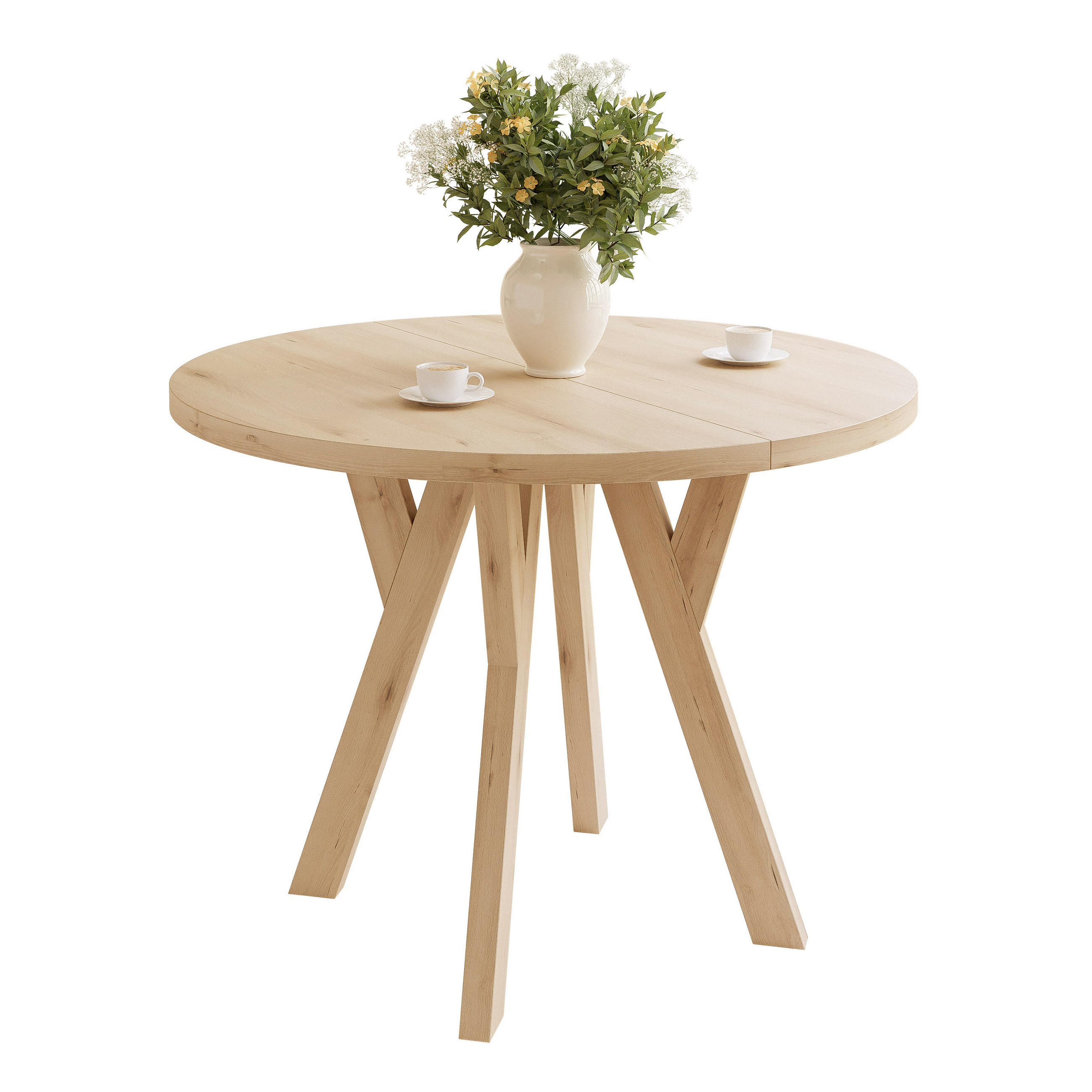 AUSZIEHTISCH YARA 90-130/76,5 cm Scandic-Buche - Buchefarben, Holzwerkstoff (90/90/76.5cm) - Idohome