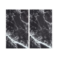 HERDABDECKPLATTE Marble Schwarz, 2-teilig - Schwarz, Glas (30/1/52cm) - Mömax