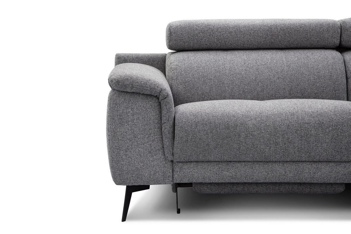 ECKSOFA FIERO 5-Sitzer mit 1 Relaxfunktion, grau - Grau, Holzwerkstoff/Textil (290/228cm) - Courtois Laville