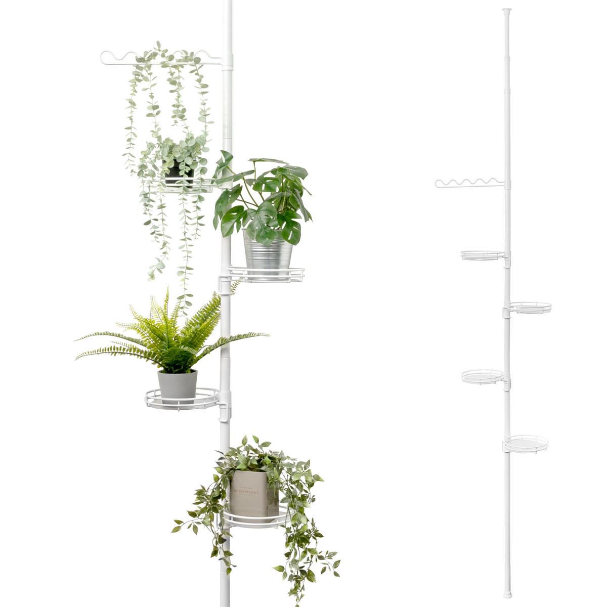 TELESKOP-BLUMENREGAL, weiß - Weiß, Metall (19/30/290cm) - bremermann