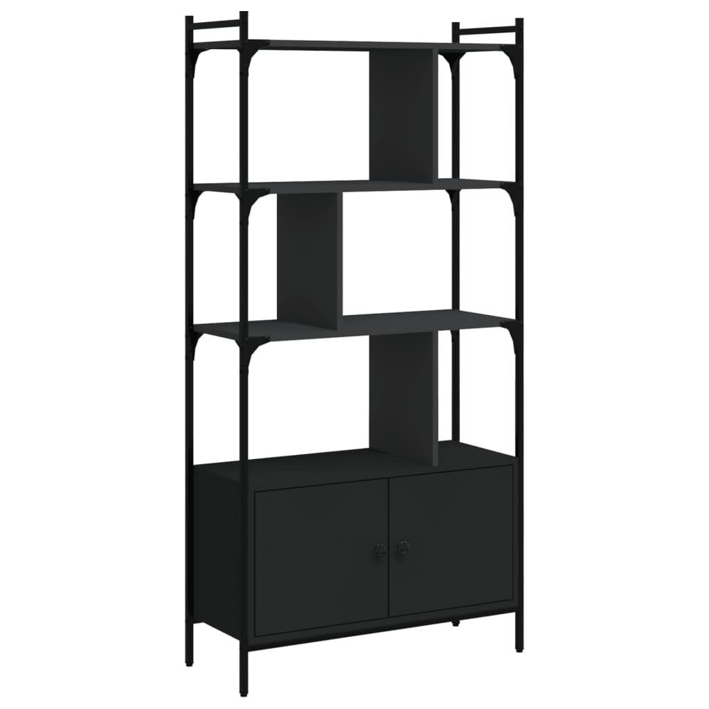 BÜCHERREGAL mit 3 Ebenen, kleinem Schrank 76,5/30/154,5 cm aus Holzwerkstoff Schwarz - Schwarz, Holz (76.5/154.5/30cm) - vidaXL