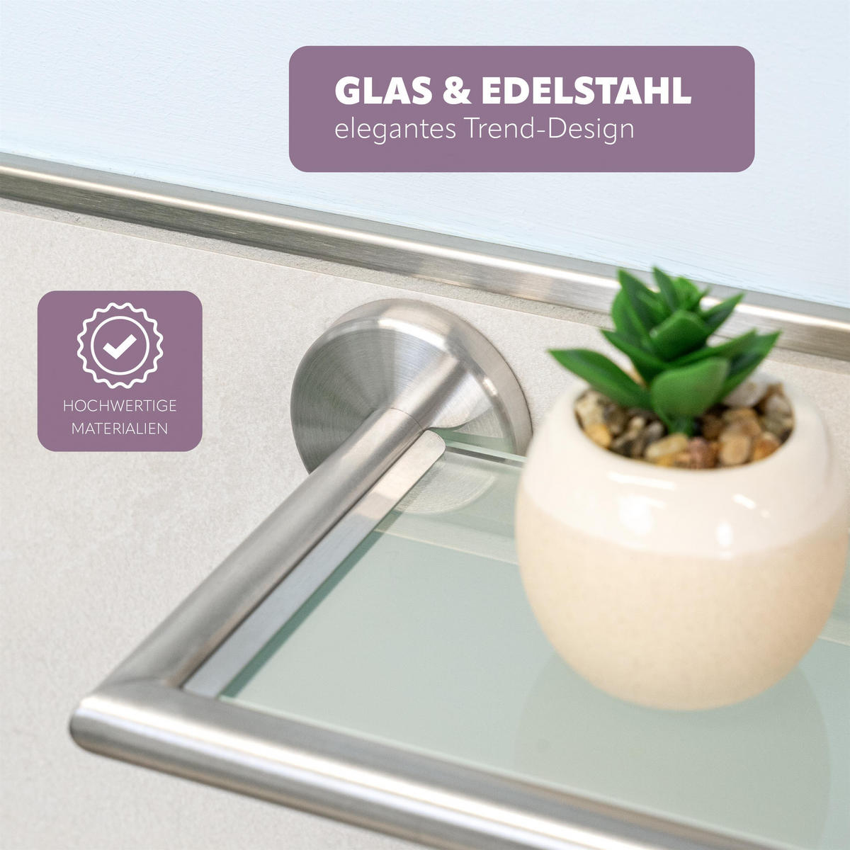 GLASABLAGE PIAZZA, Edelstahl, matt - Edelstahlfarben, Metall (54/6/14cm) - bremermann