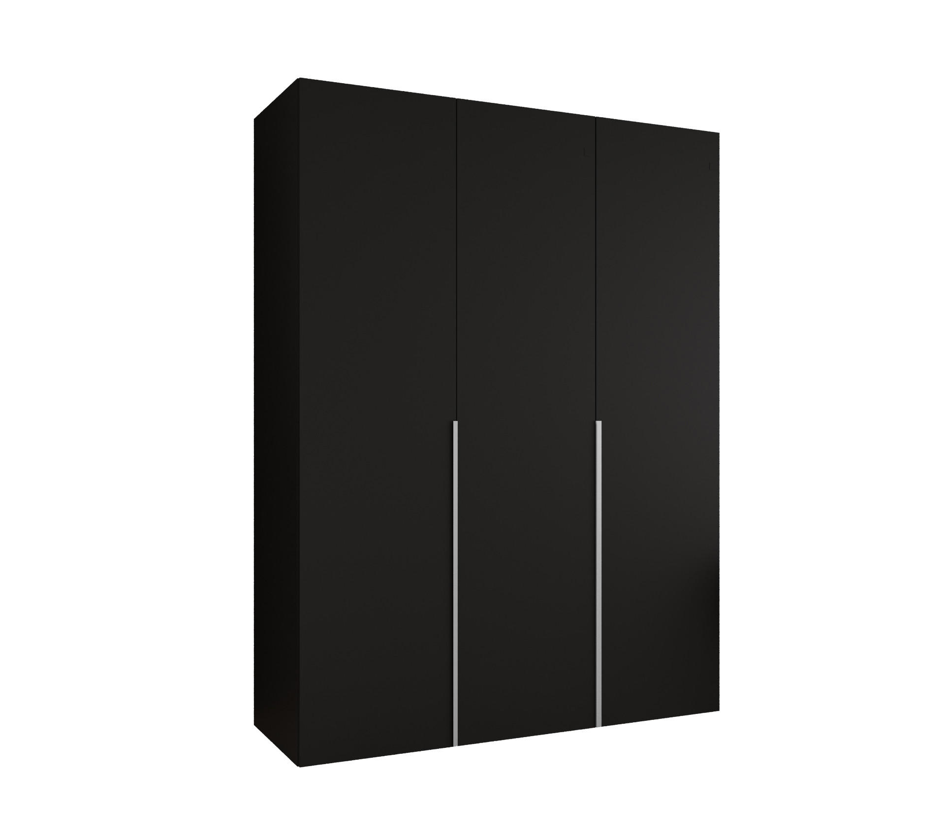 DREHTÜRENSCHRANK 202/150/52 3-türig - Kaschmir/Schwarz, Holz (150/202/52cm) - Abiks Möbel