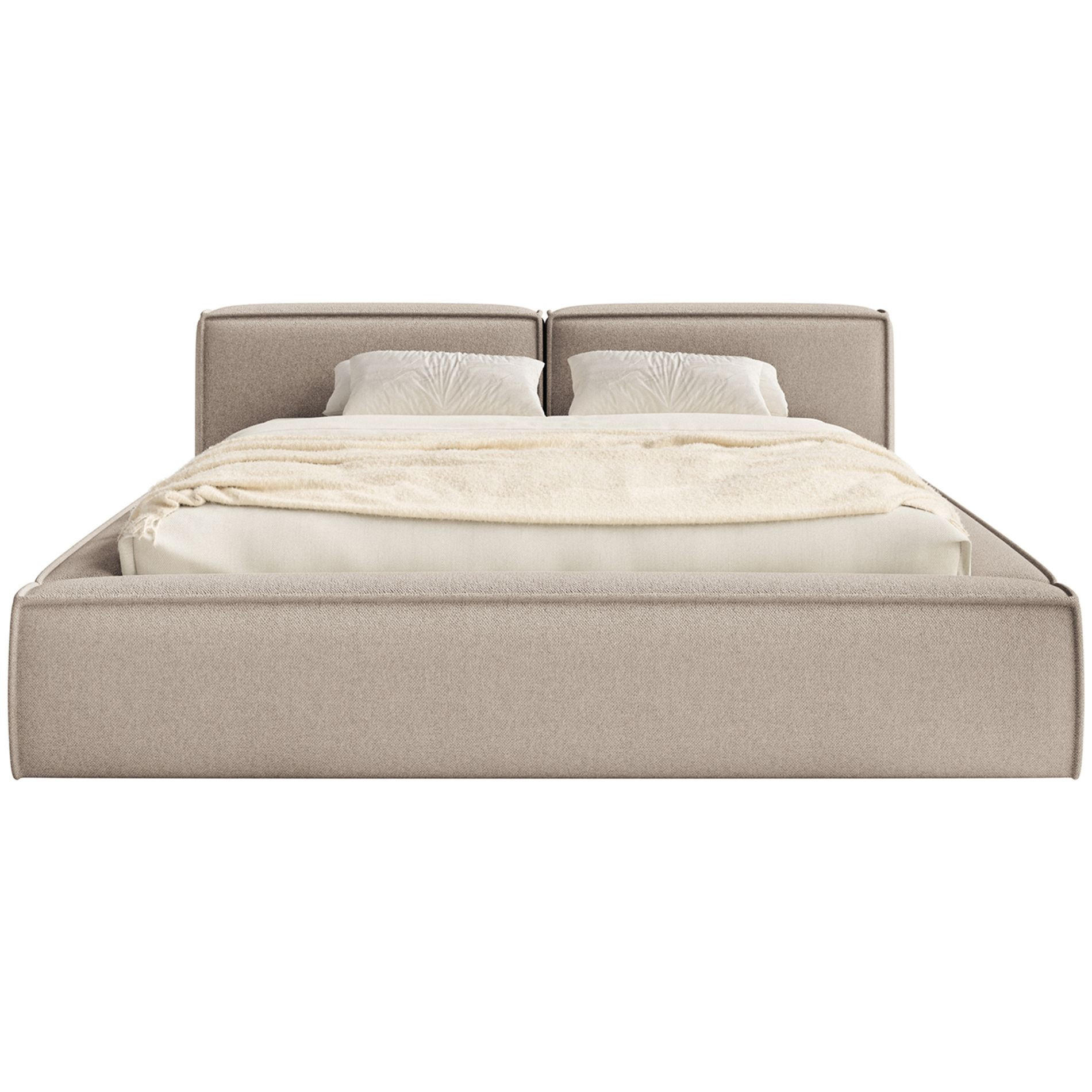 POLSTERBETT Tilves Slim Beige 160x200 cm - Beige/Schwarz, Kunststoff/Textil (160/200cm) - Selsey