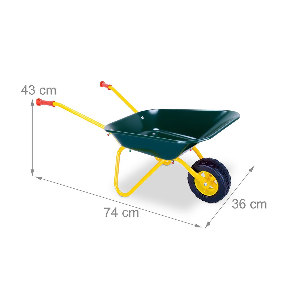 KINDER-SCHUBKARRE - Dunkelgrün, Kunststoff/Metall (74/43/36cm) - Relaxdays