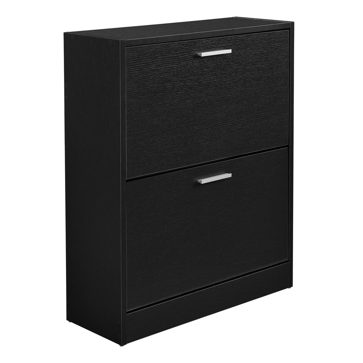 SCHUHSCHRANK Sykkylven - Schwarz, Holzwerkstoff (63/81/24cm) - [en.casa]