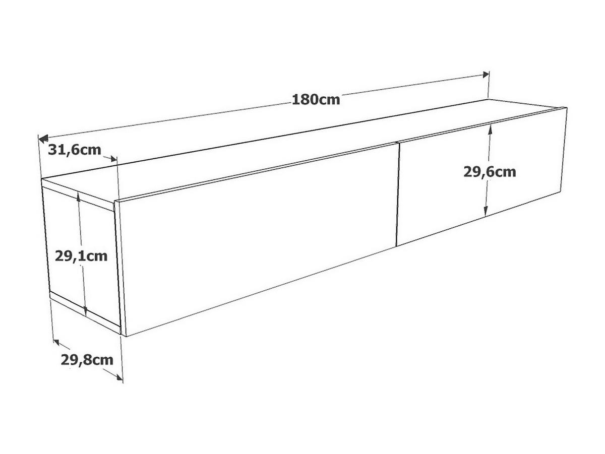 TV-HÄNGESCHRANK - 180 cm x 31.6 cm - holz - naturfarben hell, weiß Aubepina - Naturfarben/Weiß, Holz (180/29.6/31.6cm) - Vente-Unique