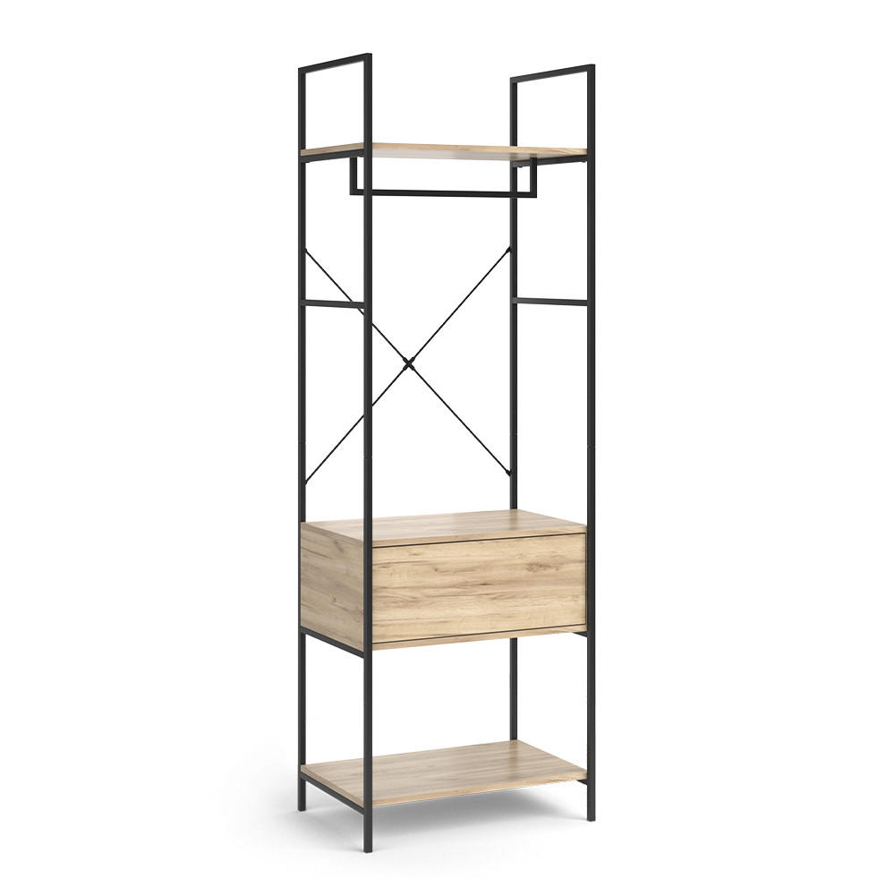 ŠATNÍ SKŘÍŇ Enya Dřevo - přírodní/černá, kompozitní dřevo (60/180/40cm) - Vicco