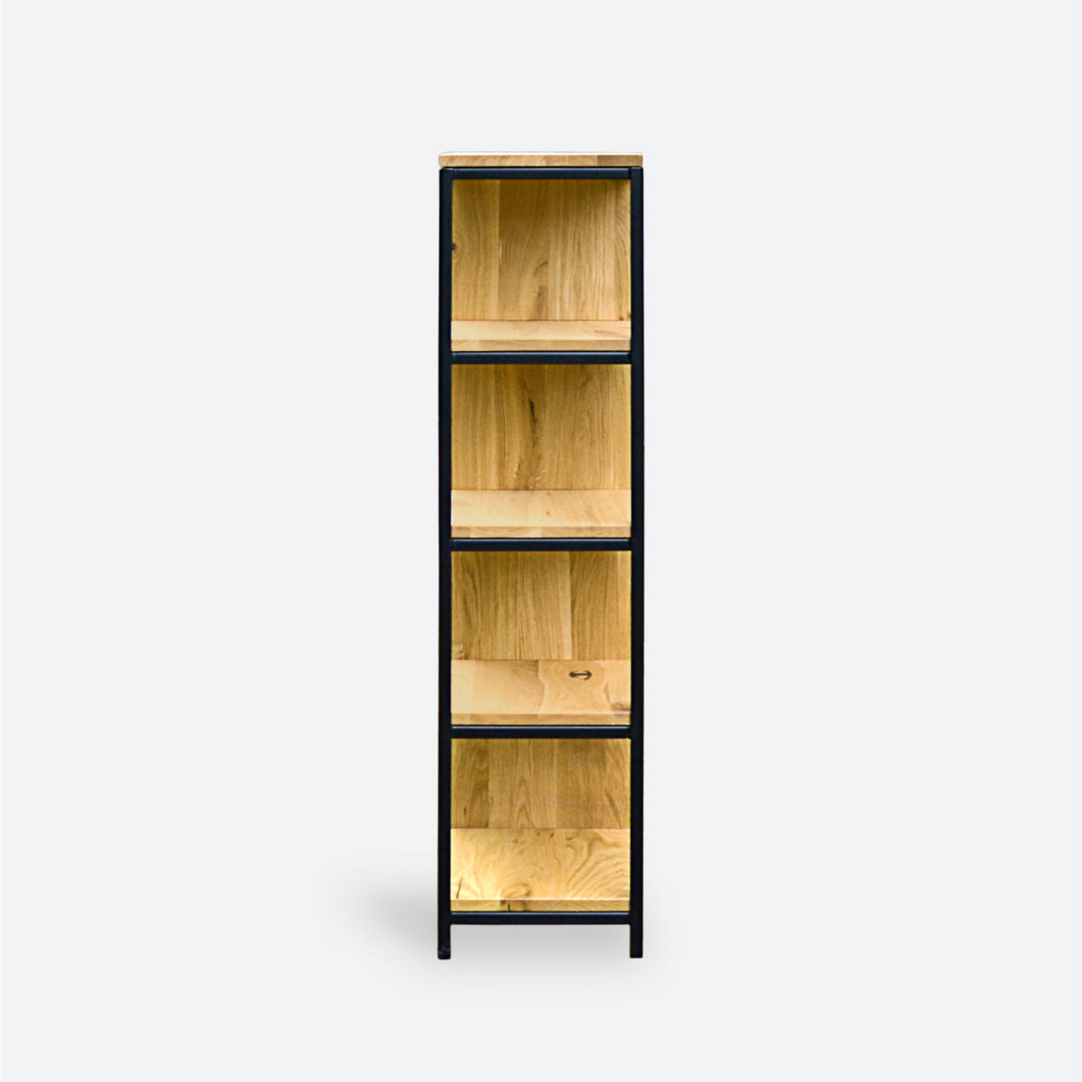 BÜCHERREGAL aus Eiche im industriellen Stil zum Wohnzimmer Büro HUGON I - Eichefarben, Holz (200/126/30cm) - Rawood Furniture