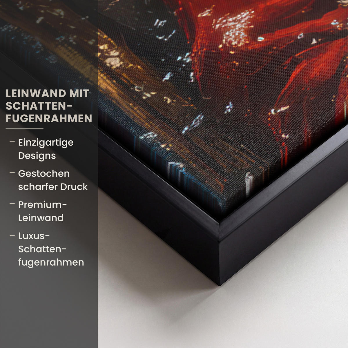 LEINWAND Bilder mit Rahmen - Weihnachtsmann - Weihnachten - Winter - Weihnachtsbaum - 60x40 - Bordeaux, Textil (60/40cm) - MuchoWow