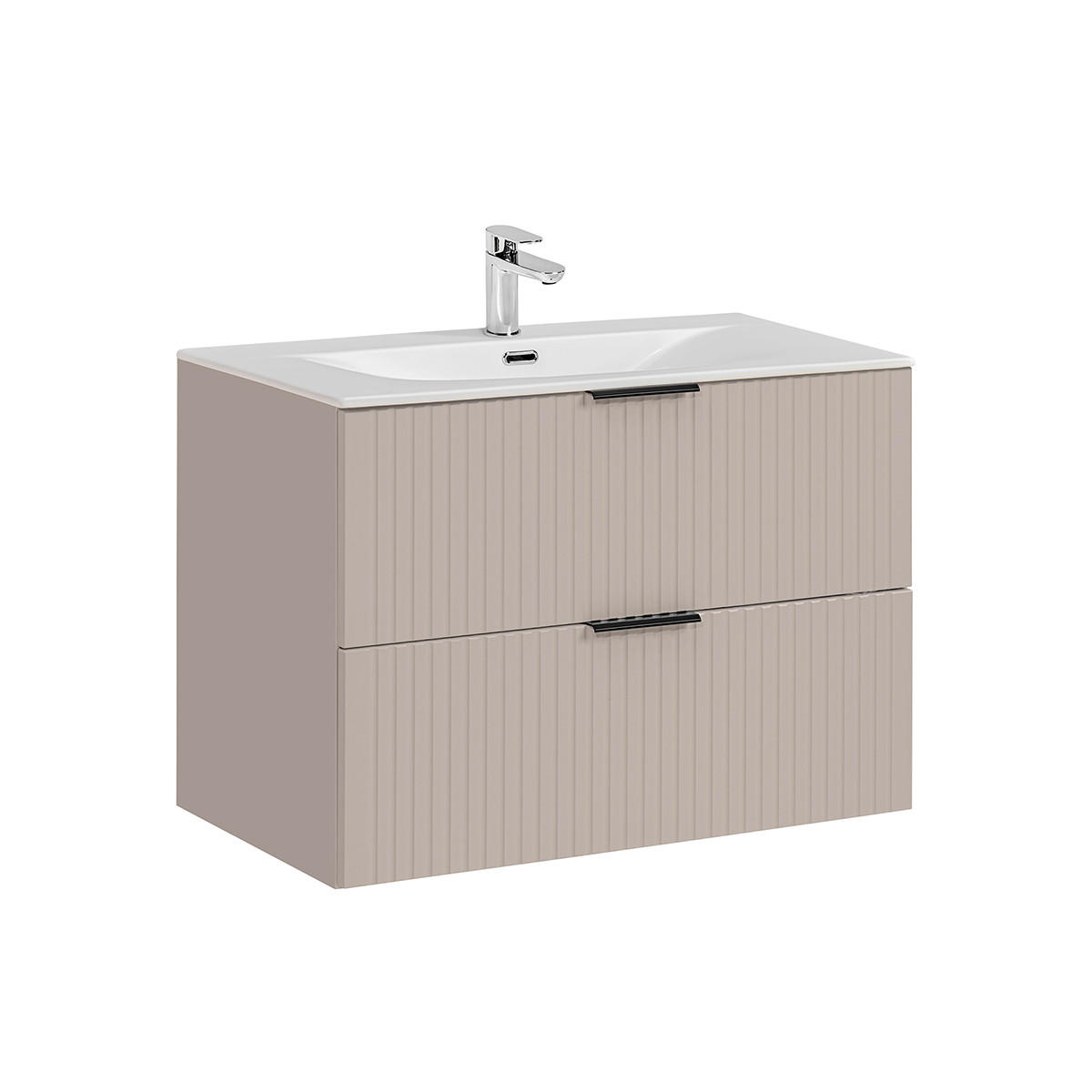 BADMÖBEL Adriel 2er-Set Beige - Beige, Holzwerkstoff (80.2/57/46cm) - Petits-meubles