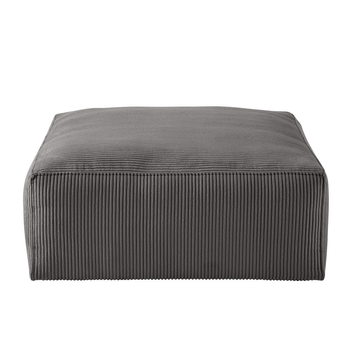 POLSTERHOCKER - Schwarz/Grau, Kunststoff/Textil (92/42/92cm) - home24