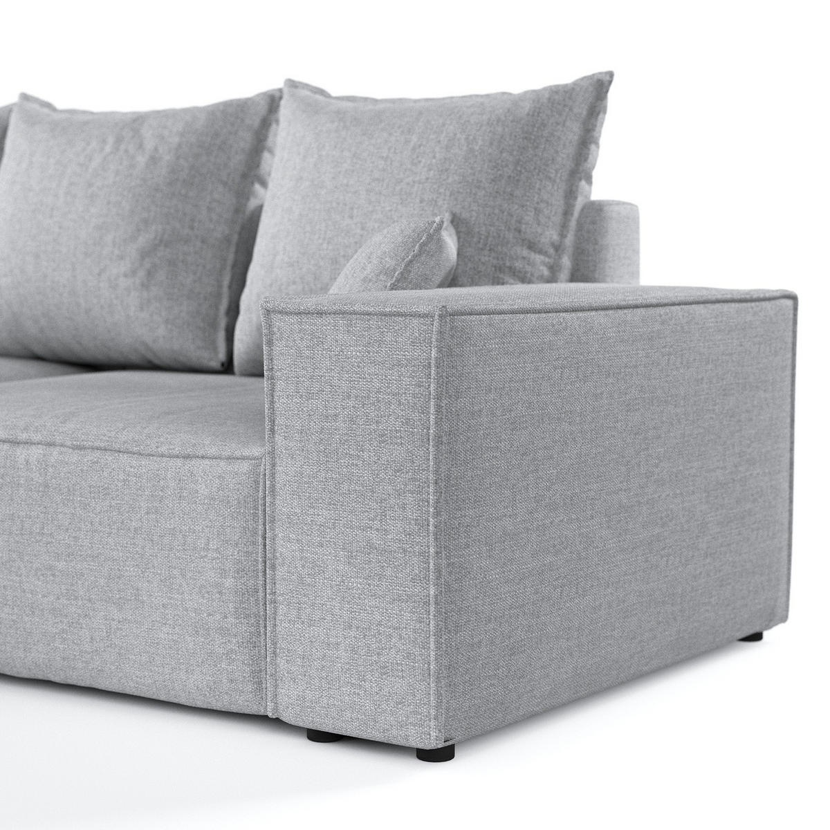 ROHOVÁ SEDAČKA SENSO, textil, Světle béžová - černá/světle šedá, dřevo/kompozitní dřevo (255/148cm) - AltaBeds