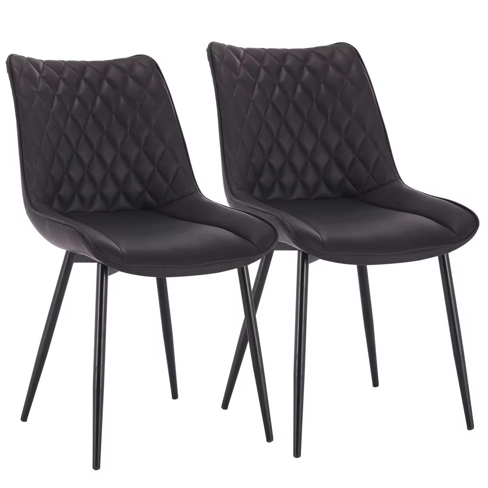 ESSSTUHL ergonomisch 2er-Set Kunstleder Anthracite - Anthrazit, Metall (40.5/85.5/46cm) - Meubliv