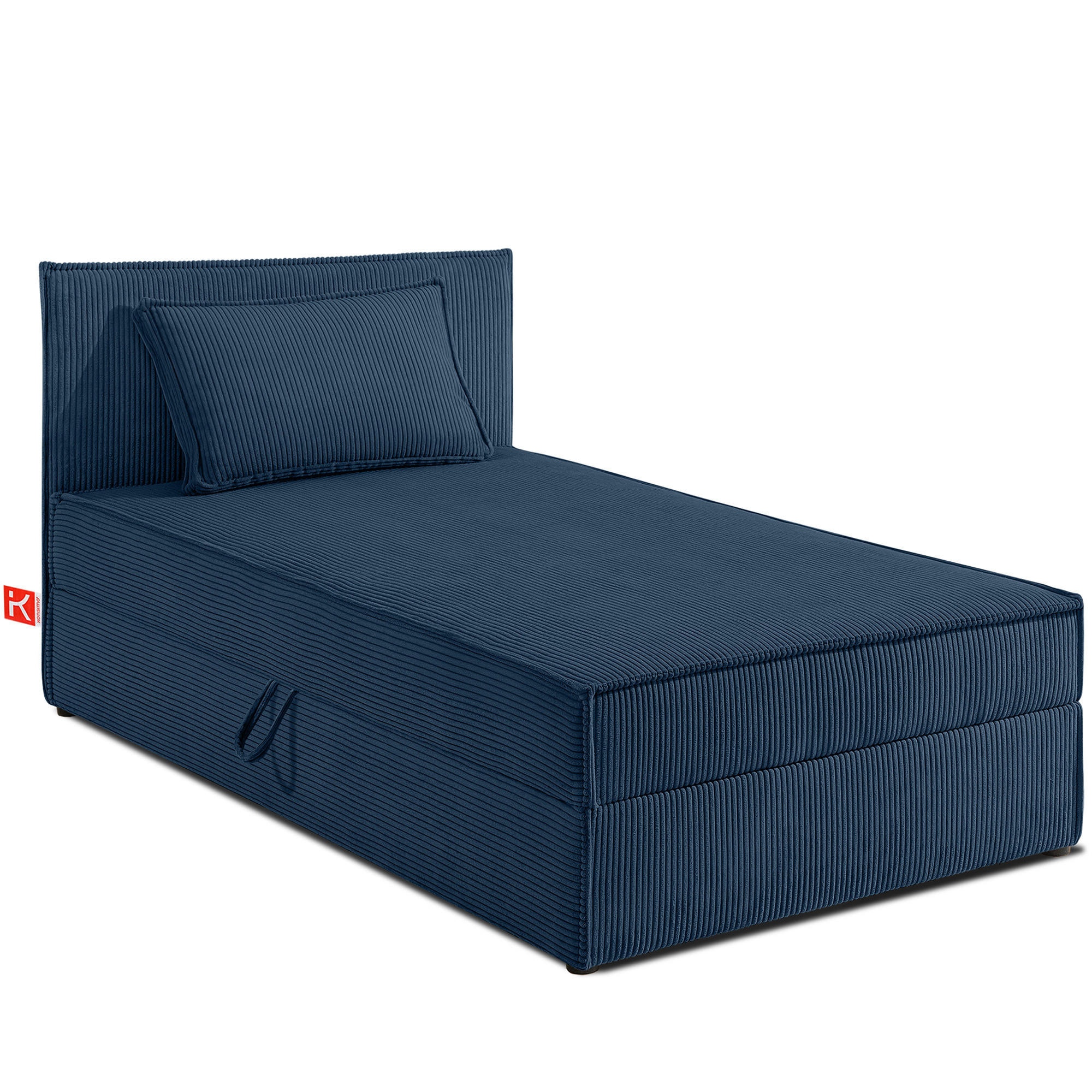 BOXSPRINGBETT ROTI Einzelbett, marineblau - Schwarz/Dunkelblau, Holz/Holzwerkstoff (90/200cm) - KONSIMO®