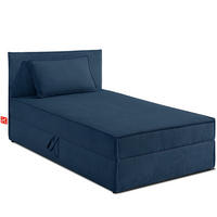 BOXSPRINGBETT ROTI Einzelbett, marineblau - Schwarz/Dunkelblau, Holz/Holzwerkstoff (90/200cm) - KONSIMO®