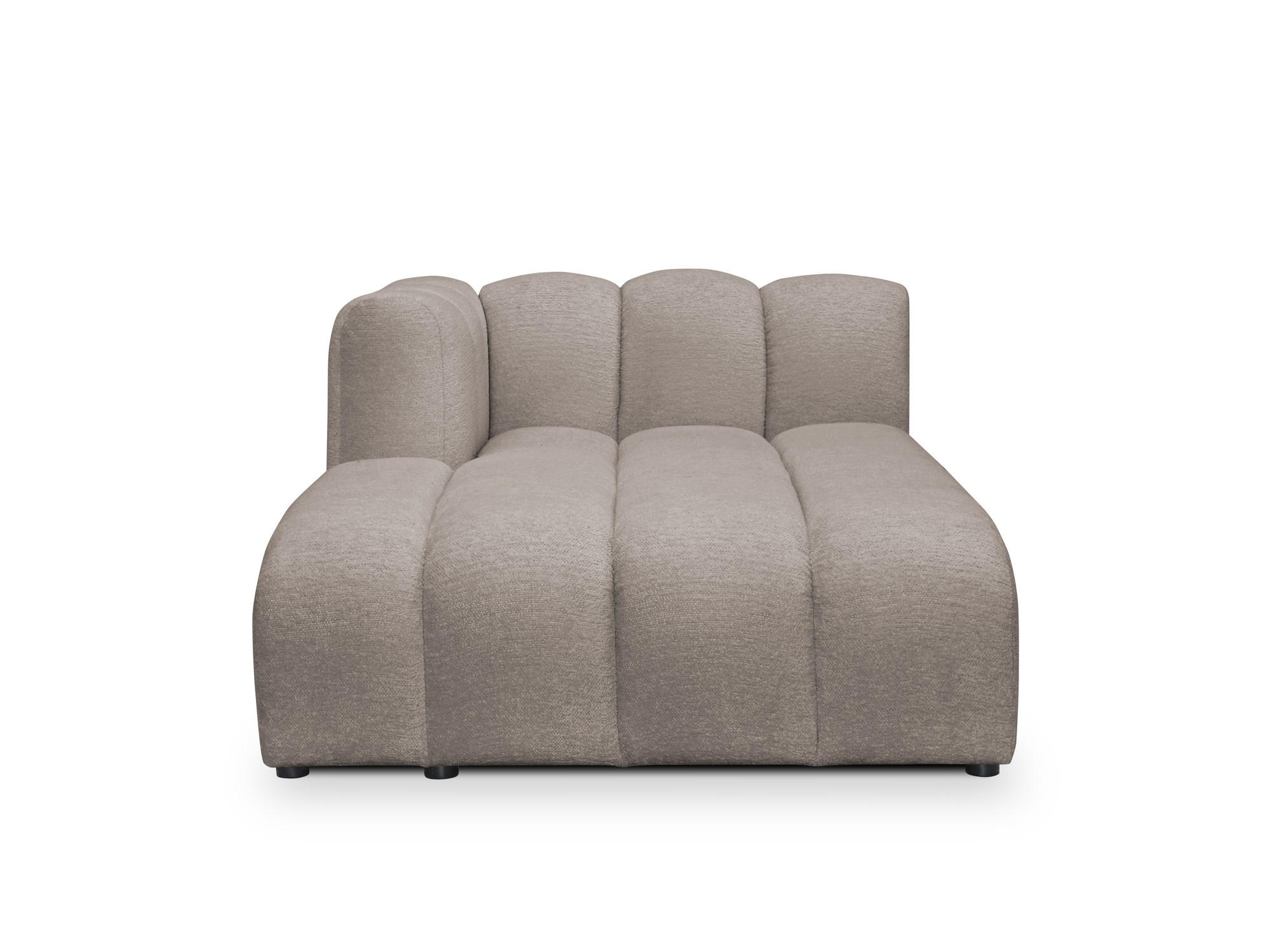 SOFAELEMENT Links Chenille Stoff Beige - Beige/Schwarz, Holzwerkstoff/Kunststoff (179/70/113cm) - Makamii